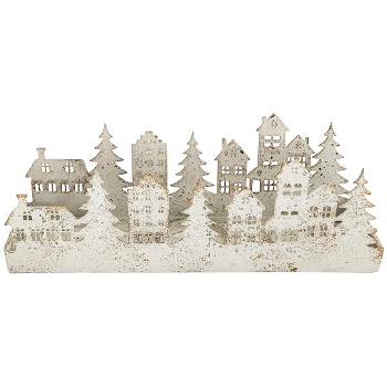 Kerzenhalter ClairBlanc, weiß, Metall, 27x7x9,5 cm
