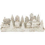 Kerzenhalter ClairBlanc, weiß, Metall, 27x7x9,5 cm