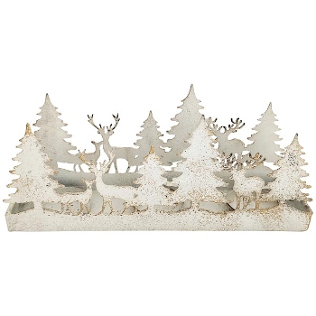 Kerzenhalter ClairBlanc, weiß, Metall, 27x7x11,5 cm