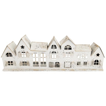 Kerzenhalter ClairBlanc, weiß, Metall, 51,5x8,2x17 cm