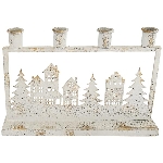 Kerzenhalter ClairBlanc, weiß, Metall, 28x5,5x18,5 cm