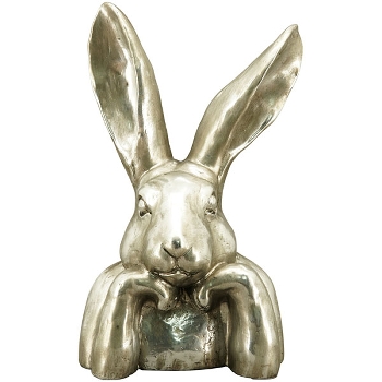 HasenKopf ArgenT, silber, Polyresin, 16x10,5x30,5 cm