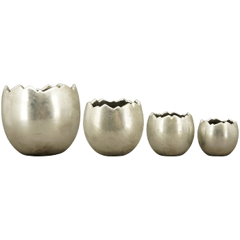 PflanzEi GROS, silber, Stoneware, 17x17x15 cm