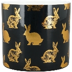 Topf Aurum, schwarz/gold, Stoneware, 6,5x6,5x6 cm
