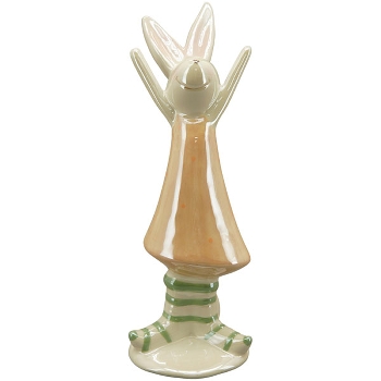 Hase Pearl, Keramik, 9,6x8x26,6 cm, 10,7x8,8x26 cm
