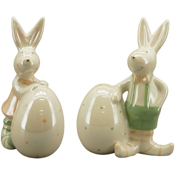 Hase Pearl, Keramik, 7,3x4,2x12 cm, 8,3x4,6x12 cm
