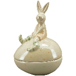 Hase Pearl, Keramik, 9,8x7,3x15 cm, 14x10,7x21,8 cm