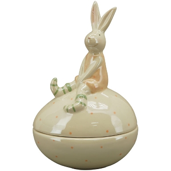 Hase Pearl, Keramik, 9,8x7,3x15 cm, 14x10,7x21,8 cm