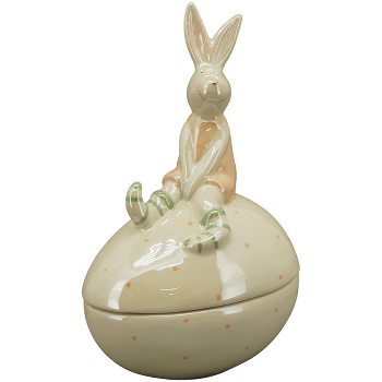 Hase Pearl, Keramik, 9,8x7,3x15 cm, 14x10,7x21,8 cm