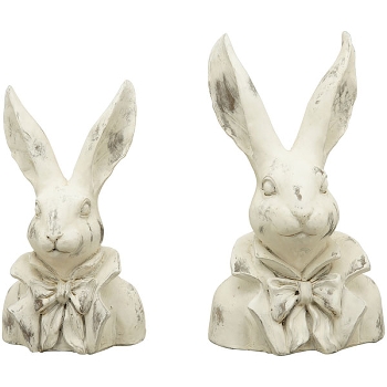 Hase Valo, creme/weiß, Polyresin, 20x15x34,5 cm