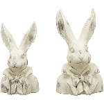 Hase Valo, creme/weiß, Polyresin, 20x15x34,5 cm