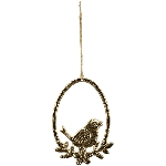 EiHänger mit Vogel Aurum, gold, Alu, 8x12 cm
