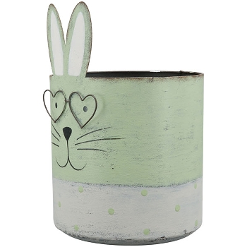 PflanzTopf Teal, pink/grün, Metall, 19x12,5x12,5 cm