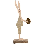 Hase LesFleurs, Metall/Holz, 11x6x31 cm