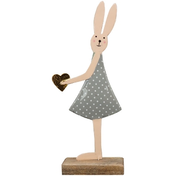 Hase LesFleurs, Metall/Holz, 9x0,5x20 cm
