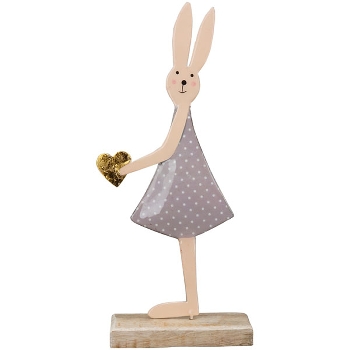 Hase LesFleurs, Metall/Holz, 9x0,5x20 cm