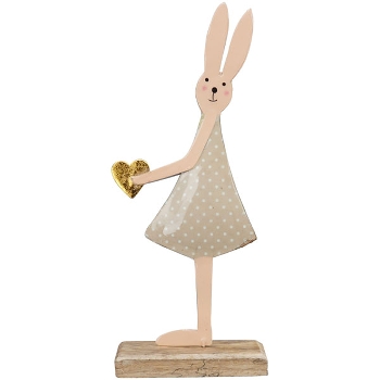 Hase LesFleurs, Metall/Holz, 9x0,5x20 cm