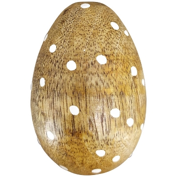Ei im Netz Dost, natur, Holz, 4,5x4,5x7 cm