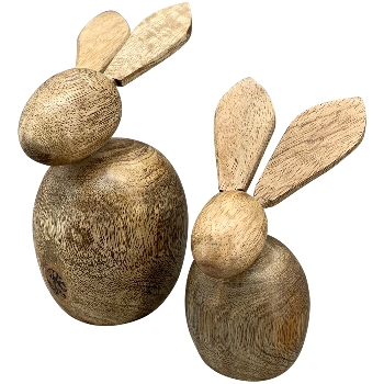 Hase Dost, natur, Holz, 6x6x10 cm