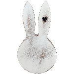 Hase Dost, weiß, Holz, 7,5x1,5x12,5 cm