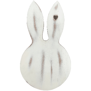 Hase Dost, weiß, Holz, 15x1,5x26 cm