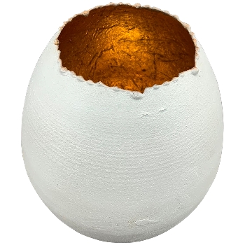 WindLicht AZA, weiß/gold, Metall, 7x7x8 cm