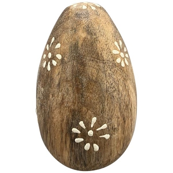 Ei im Netz Dost, natur, Holz, 4,5x4,5x7 cm