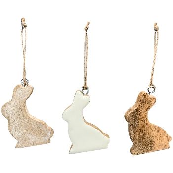 HaseHänger Dost, natur/weiß, Holz, 5x1x7,5 cm