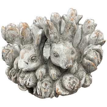 HasenTopf Valo, creme, Zement, 19x18,5x14 cm