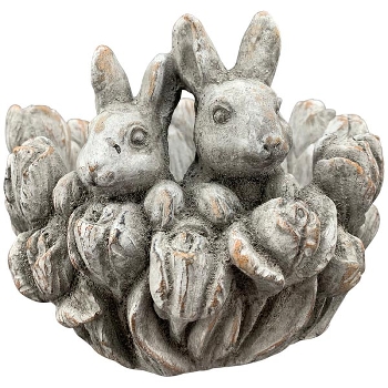 HasenTopf Valo, creme, Zement, 19x18,5x14 cm
