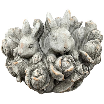 HasenTopf Valo, creme, Zement, 25,5x24,5x18,5 cm