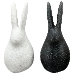 Hase Ivory, schwarz/weiß, Keramik, 5,2x4,6x10,3 cm