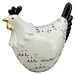 Huhn XOXO, schwarz/weiß, Porzellan, 15,6x9,2x13,3 cm