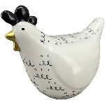 Huhn XOXO, schwarz/weiß, Porzellan, 15,6x9,2x13,3 cm