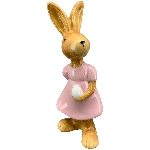 Hase SpringIvory, pink/grün/braun, Porzellan, 3,6x3,4x9,1 cm