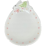 Teller SpringIvory, grün/pink/weiß, Porzellan, 15,4x11,5x2,4 cm