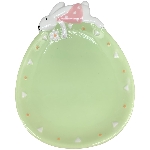 Teller SpringIvory, grün/pink/weiß, Porzellan, 15,4x11,5x2,4 cm
