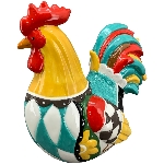 Huhn bariolé, bunt, Porzellan, 27,3x15,6x26,1 cm