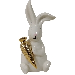 Hase Ivory, weiß/gold, Porzellan, 5,8x5,7x11,8 cm