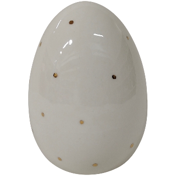 Ei Ivory, weiß/gold, Porzellan, 8,3x8,3x12 cm