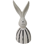 Hase XOXO, weiß/schwarz, Porzellan, 10,2x7,7x26 cm