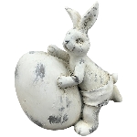Hase mit Ei Valo, creme, Polyresin, 17,5x10,5x19,5 cm