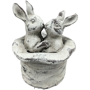 HasenPärchen Valo, creme, Polyresin, 14,5x14,5x18,5 cm