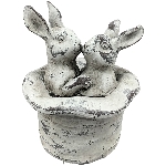 HasenPärchen Valo, creme, Polyresin, 14,5x14,5x18,5 cm