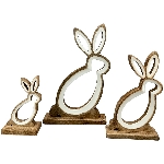 Hase Dost, weiß, Holz, 12x6x20 cm
