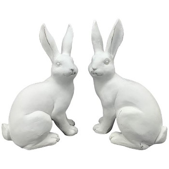 Hase MITE, weiß, Polyresin, 23x14,5x35 cm