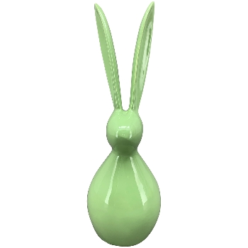 Hase EnameL, grün, Alu, 12x8,5x26 cm