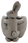 Rabbit with Plant Egg Pot Valo, grey, Cement, 16x15x12,2 cm