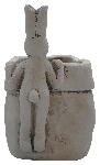 Rabbit with Plant Box Valo, grey, Cement, 16,8x20,5x12,5 cm