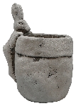Hase mit PflanzKasten Valo, grau, Cement, 16,8x20,5x12,5 cm